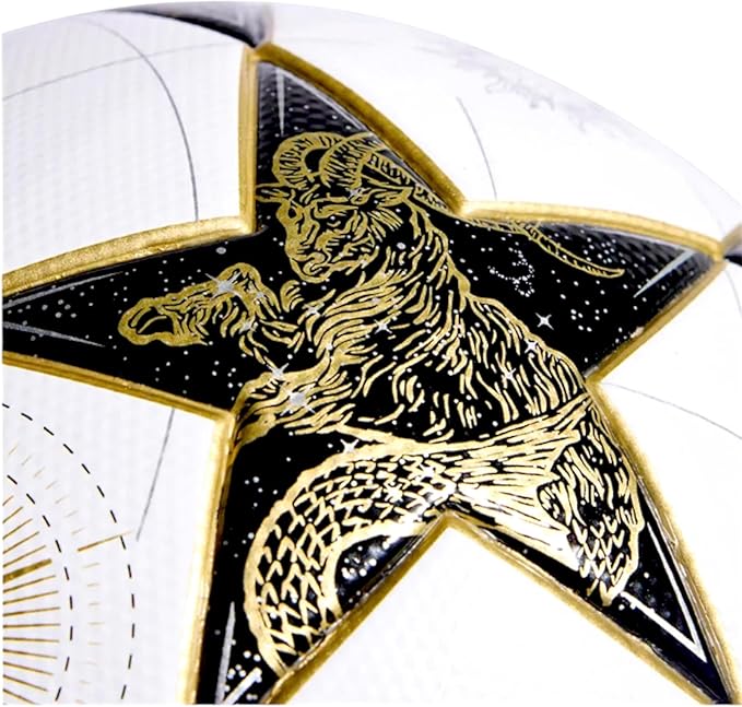 GK Champions League Soccer Ball Size 5 | Thermal Bonded PU Football – Durable Match & Training Ball (Scorpion Black Gold)