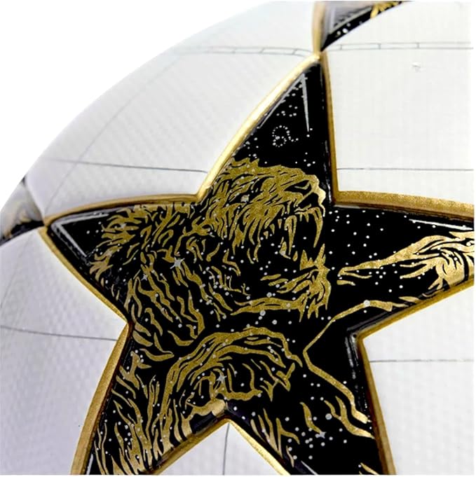 GK Champions League Soccer Ball Size 5 | Thermal Bonded PU Football – Durable Match & Training Ball (Scorpion Black Gold)